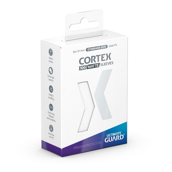 Ultimate Guard Cortex Kortlommer - Matte Hvid, 100 stk.
