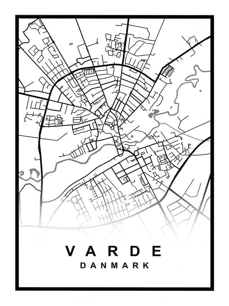 Varde Kortplakat - Oplev Varde bys Skønhed!