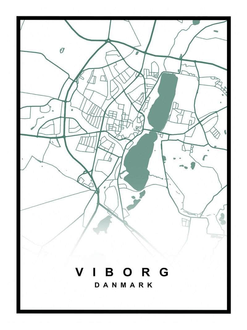 Viborg Bykort Plakat - Perfekt til lokale entusiaster!