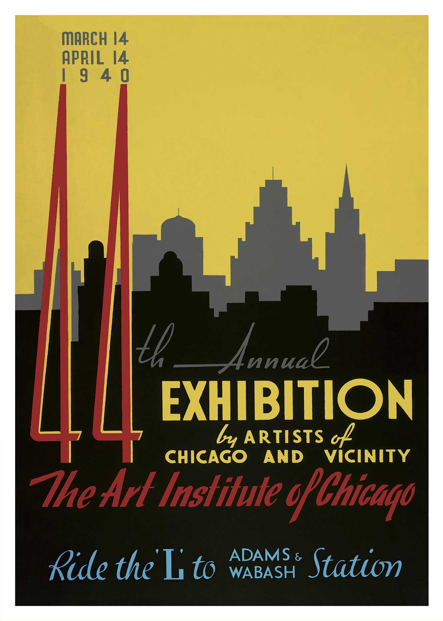 1940 Vintage Plakat fra Art Institute of Chicago - Elegance