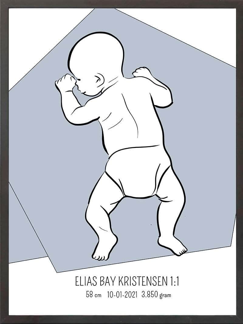 Birth Poster Fødselsplakat : På Maven Lyserød