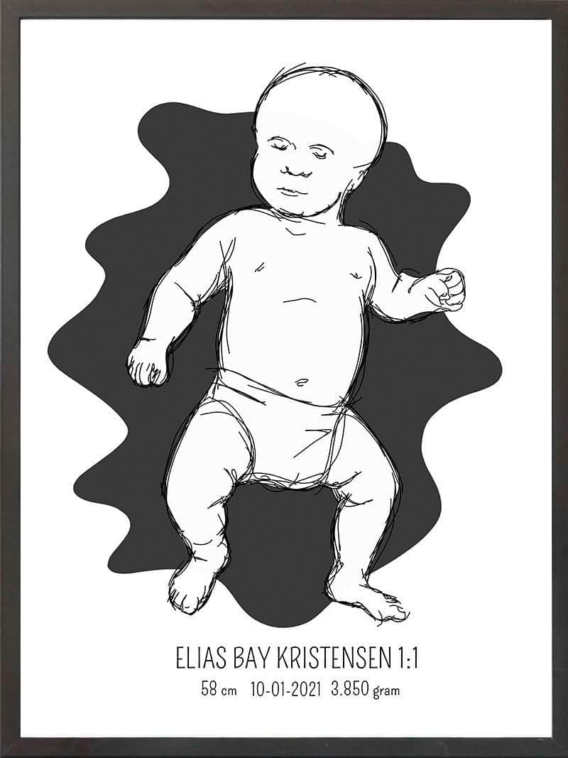 Birth Poster Fødselsplakat : Tumling Blå