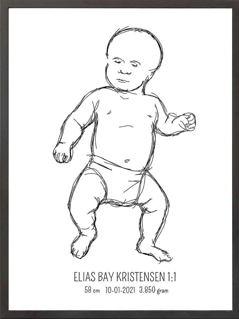 Birth Poster Fødselsplakat : Tumling Blå
