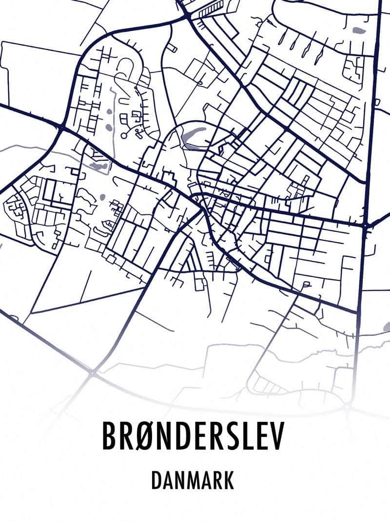 Brønderslev Plakat – Detaljeret kort over Brønderslevs liv