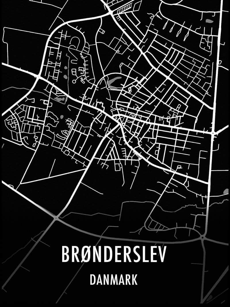 Brønderslev Plakat – Detaljeret kort over Brønderslevs skønhed
