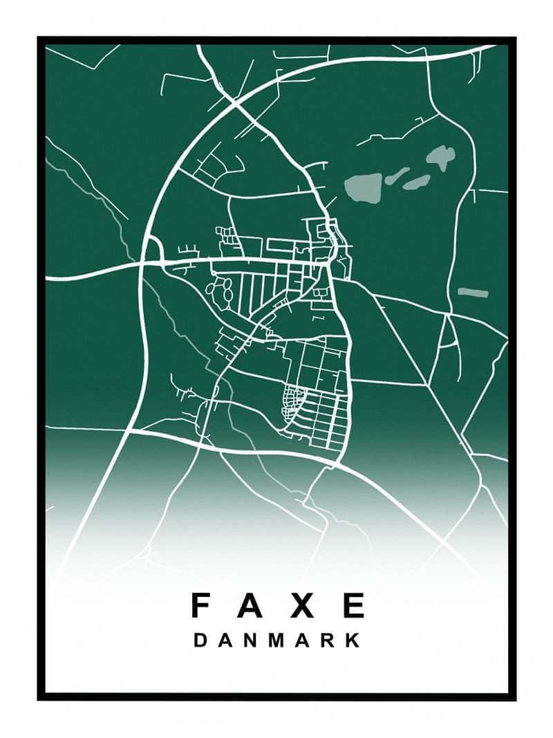 Faxe By Kort Plakat - Perfekt til Faxe-elskere!