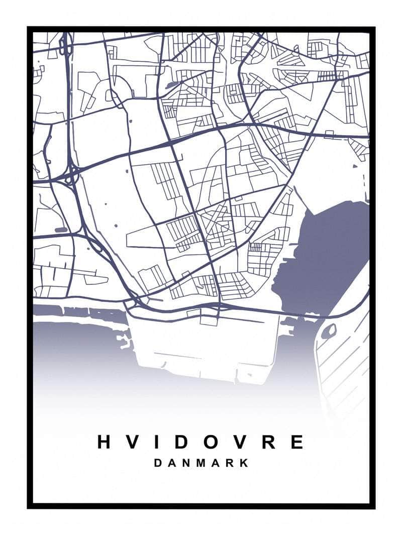Hvidovre Kortplakat – En unik dekoration til dit hjem!