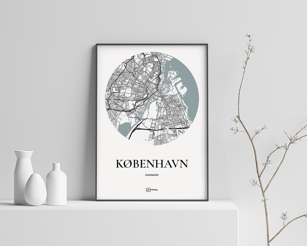 København Bykort Plakat – Minimalistisk Design A4