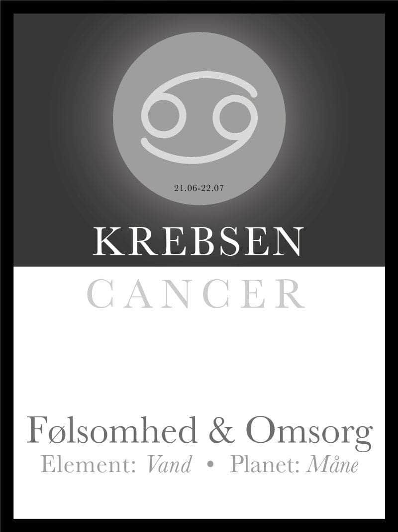Krebsen Stjernetegn Plakat - Unik Kunst til Dit Hjem