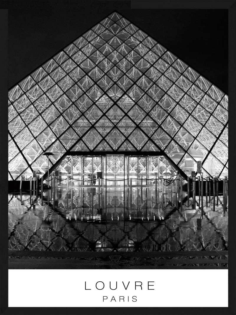 Louvre Plakat - Stemningsfuld Aften i Paris