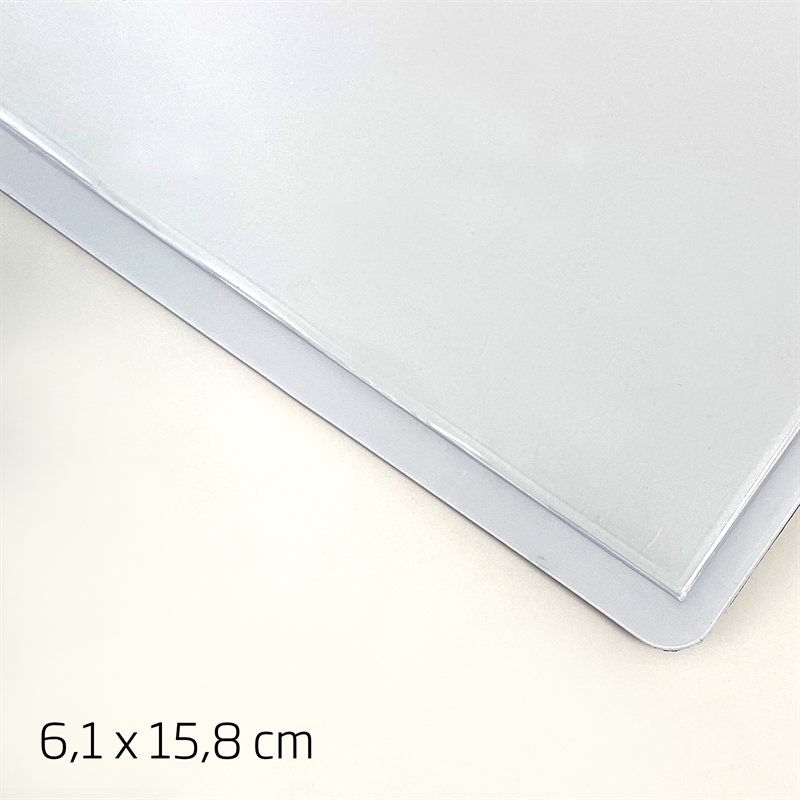Magnetlomme 15 cm - Hvid med sort magnet til informationer