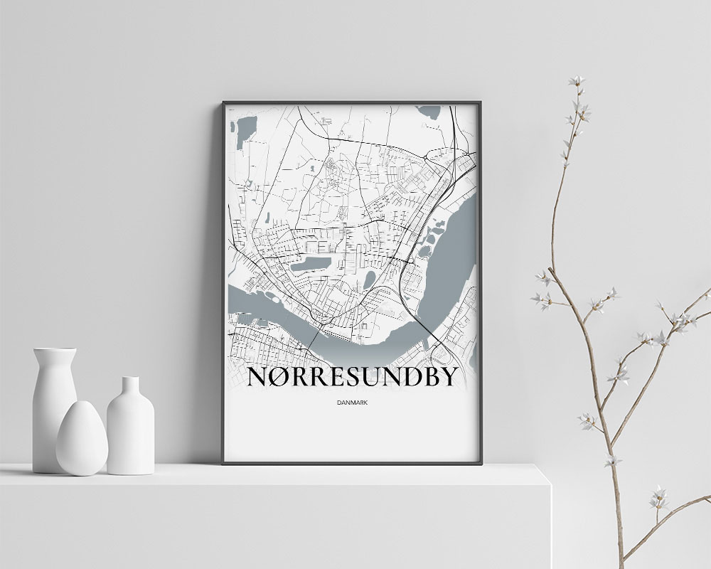 Nørresundby Plakat 70x100 cm – Minimalistisk Vægkunst