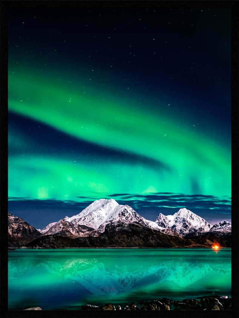 Nordlys Natur Plakat - Smukt Aurora Borealis Motiv