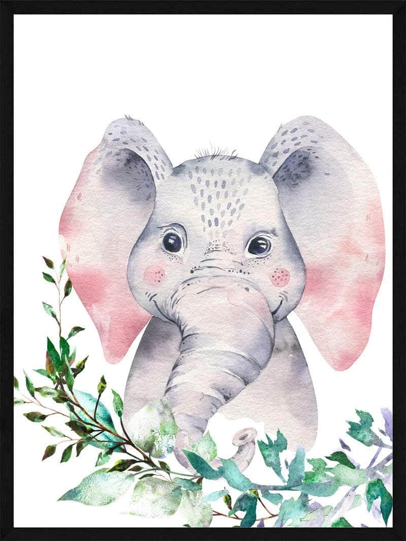 Elefant Plakat til Børneværelset - Skøn Indretning