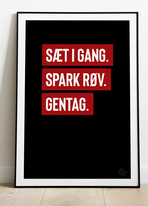Inspirerende "Sæt i Gang" Plakat A4 til Hjemmet