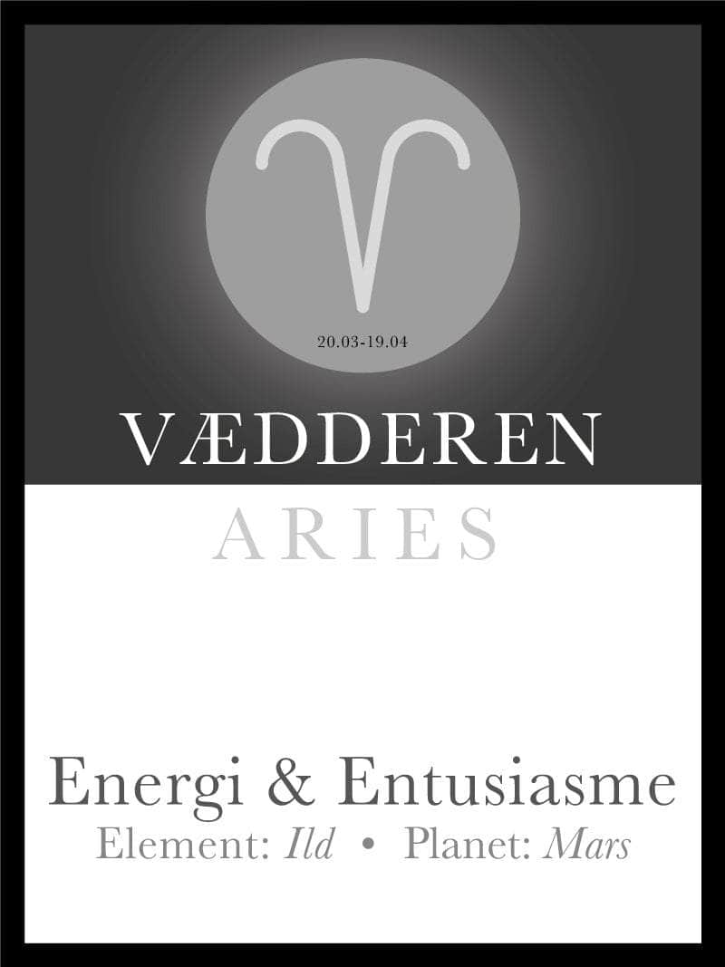 Vædderen Stjernetegn Plakat - Unik Kunst til Dit Hjem