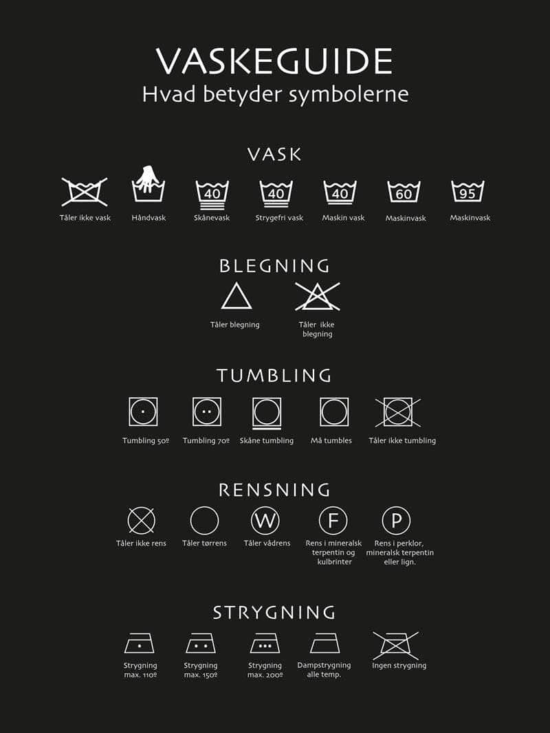 Vaskeguide Plakat i Sort - Få Styr på Vasketøjet!