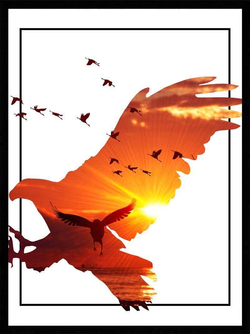 Ørn i Solnedgang - Abstrakt Plakat fra Postersbyus