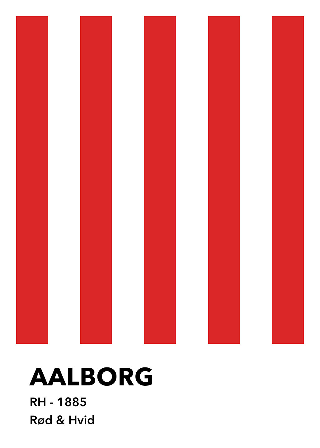 Unikt Aalborg Rød & Hvid Kunstværk fra Olé Olé