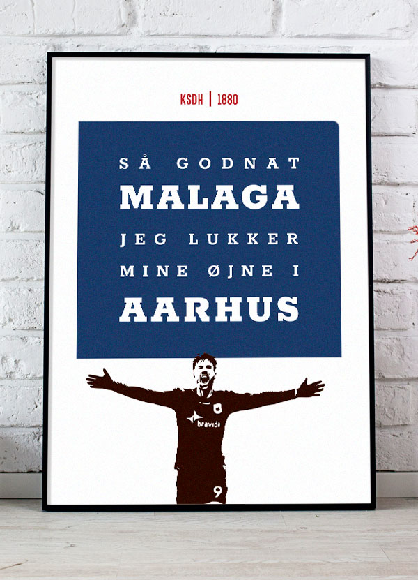 AGF Plakat - Malaga Patrick Fodboldplakat til Hjemmet