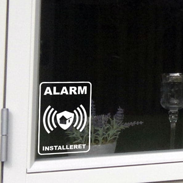 Alarmskilt Wallsticker til Vinduer og Døre - Beskyt Dit Hjem!
