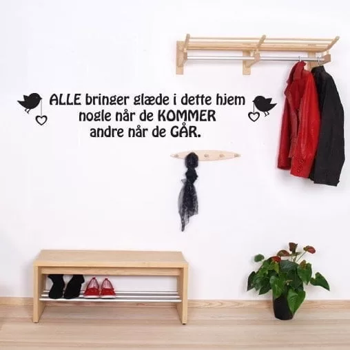 Vægklistermærke "Alle Bringer Glæde" til Hjemmet