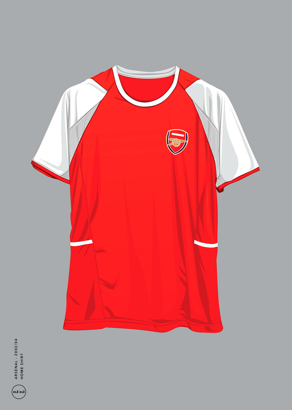 Arsenal Hjemme T-Shirt Kunstværk 2002/04 – Unik Vægdekoration