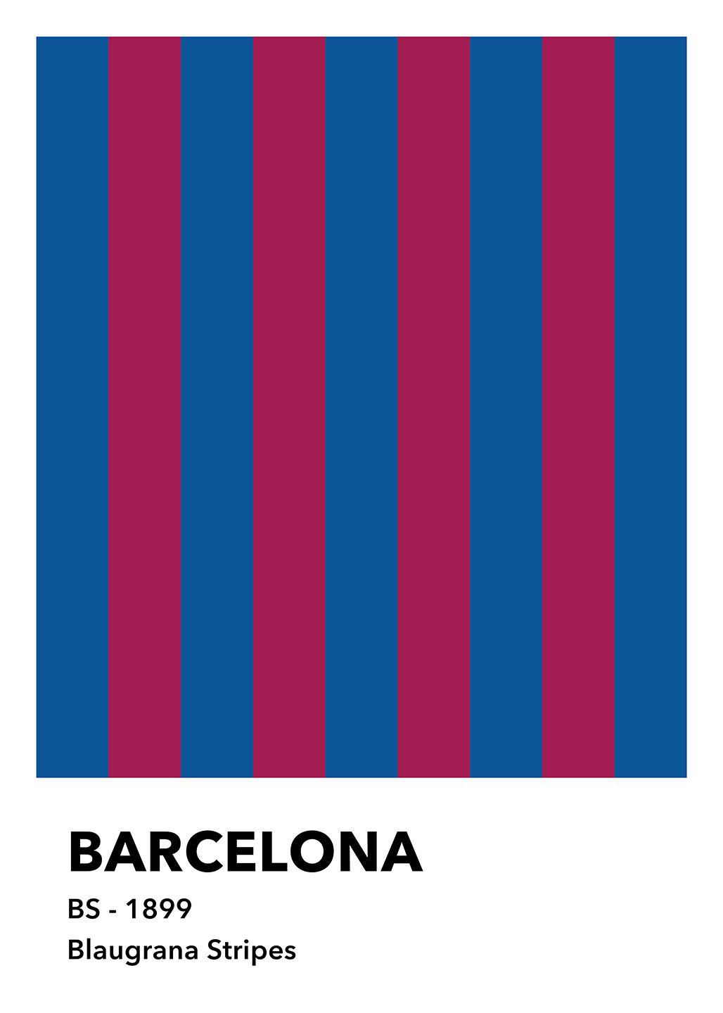 Barcelona Blaugrana Stripes Kunstværk – Fodbold Passion