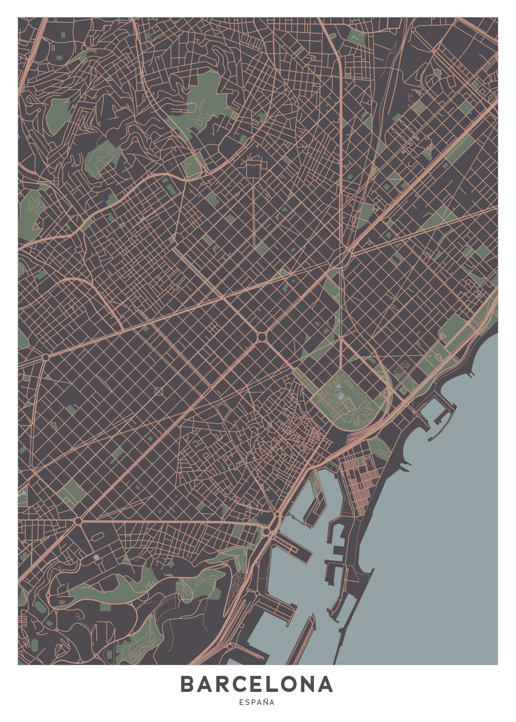 Elegant Barcelona Kunstkort fra Illux – Vægdekoration