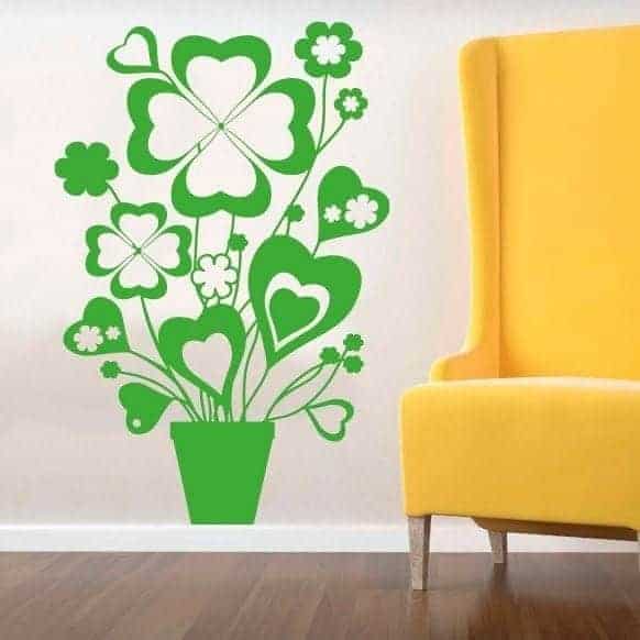 Blomster i Potte - Vægklistermærke til Dit Hjem