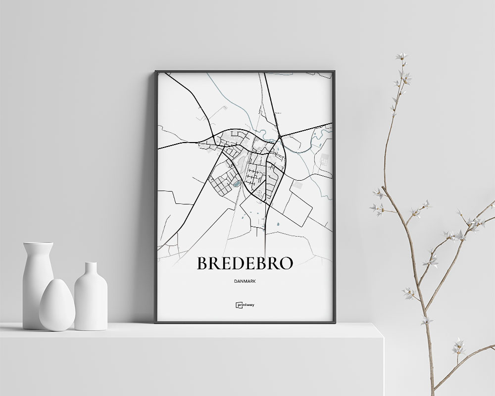 Bredebro Bykort Plakat – Elegant Minimalistisk Design A1