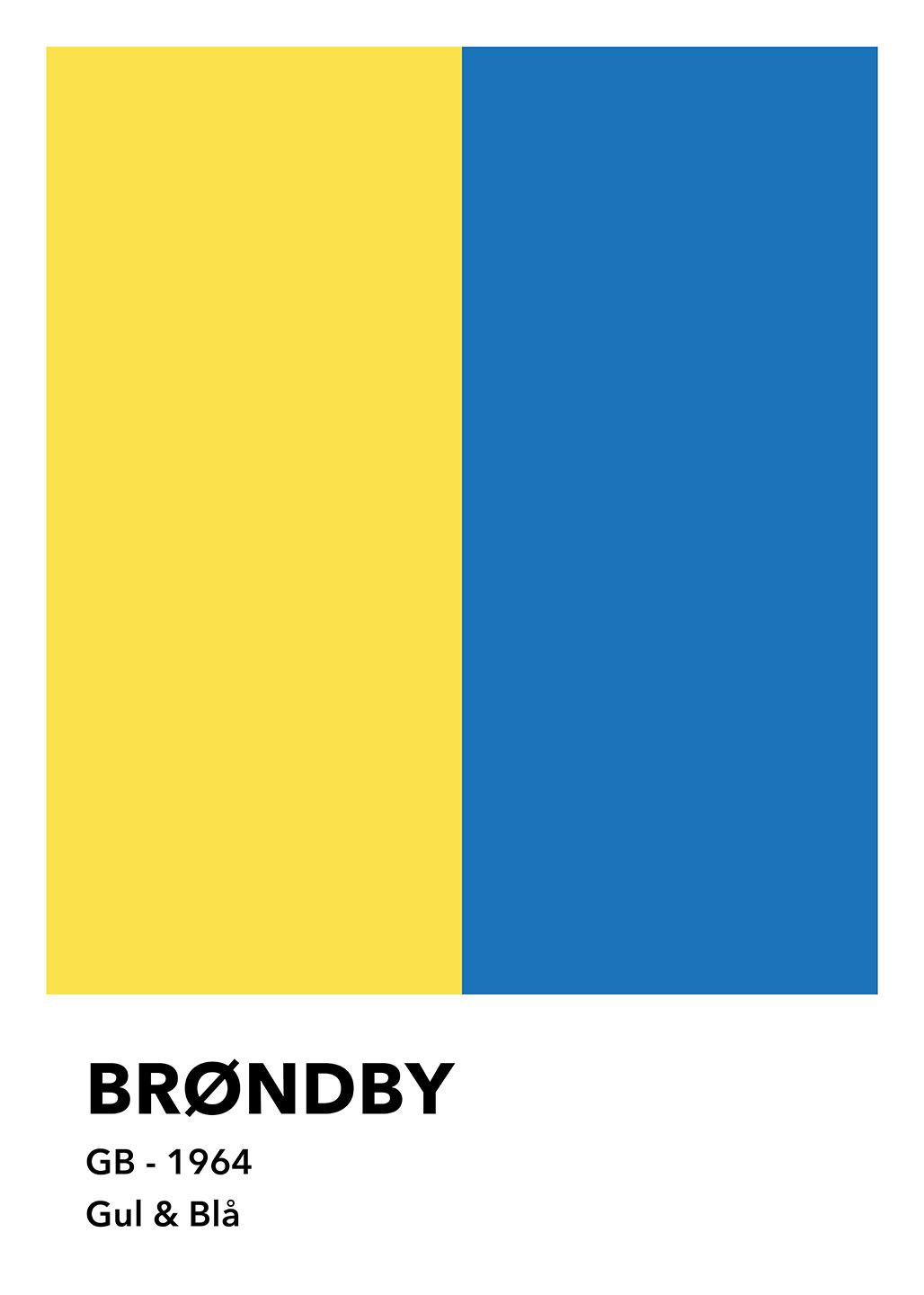 Brøndby Kunstværk i Gul og Blå - Unikt til Fodboldfans!