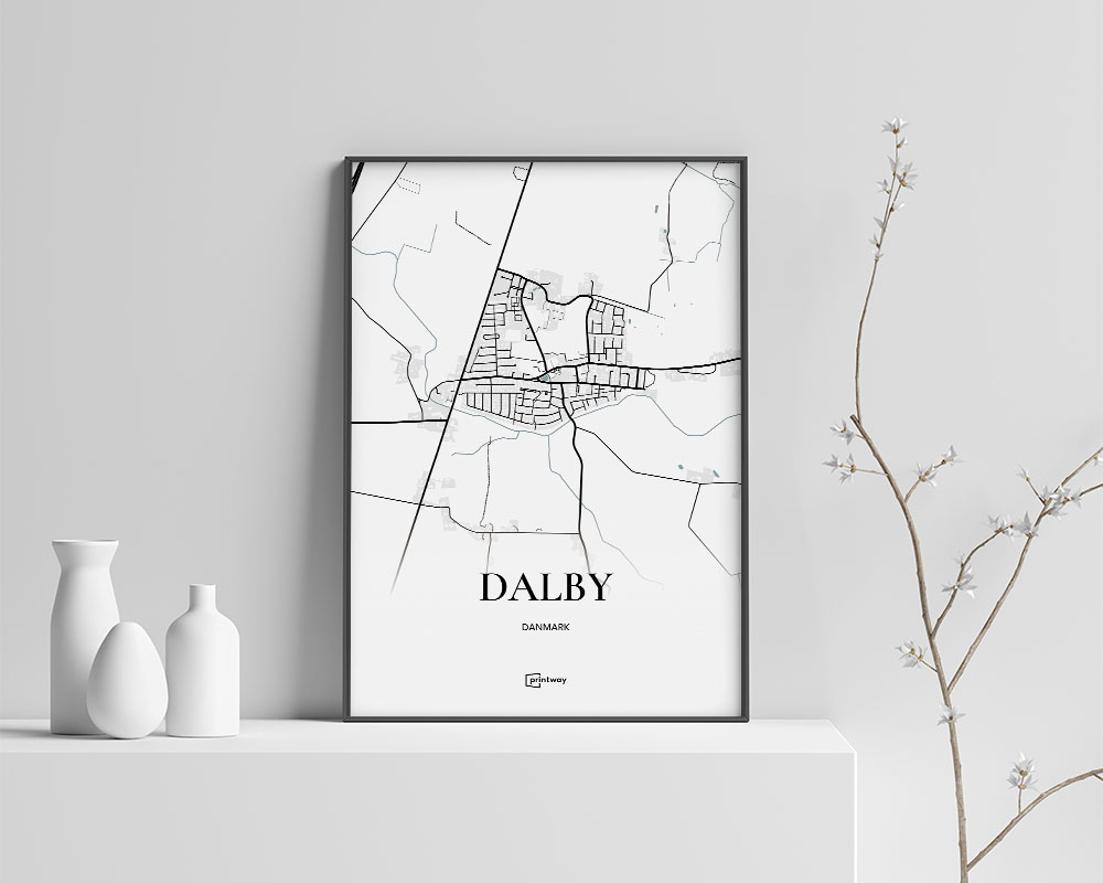 Dalby Bykort Plakat – Minimalistisk Vægkunst til Hjemmet