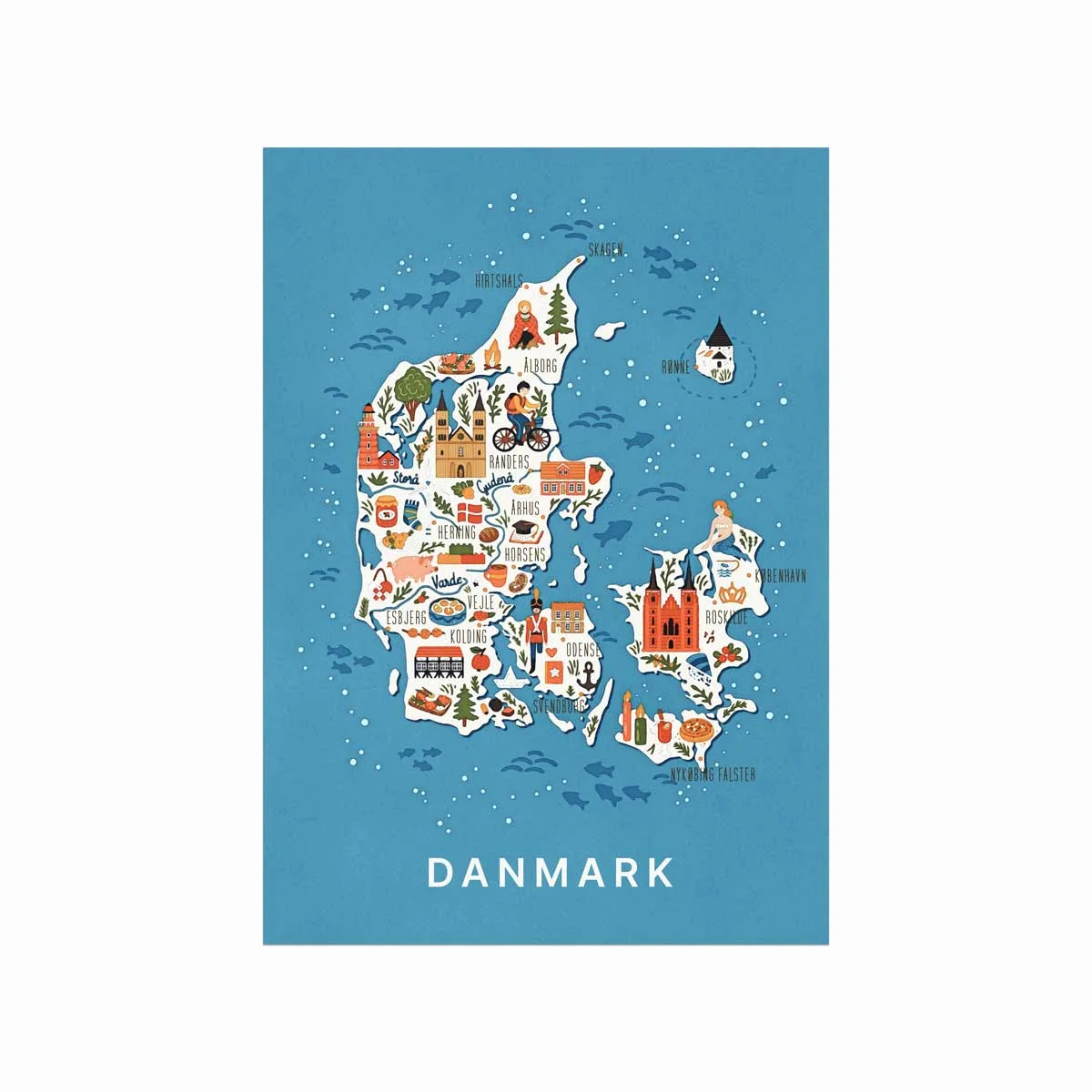 Danmark Blå Ocean Plakat – Naturens Skønhed til Dit Hjem