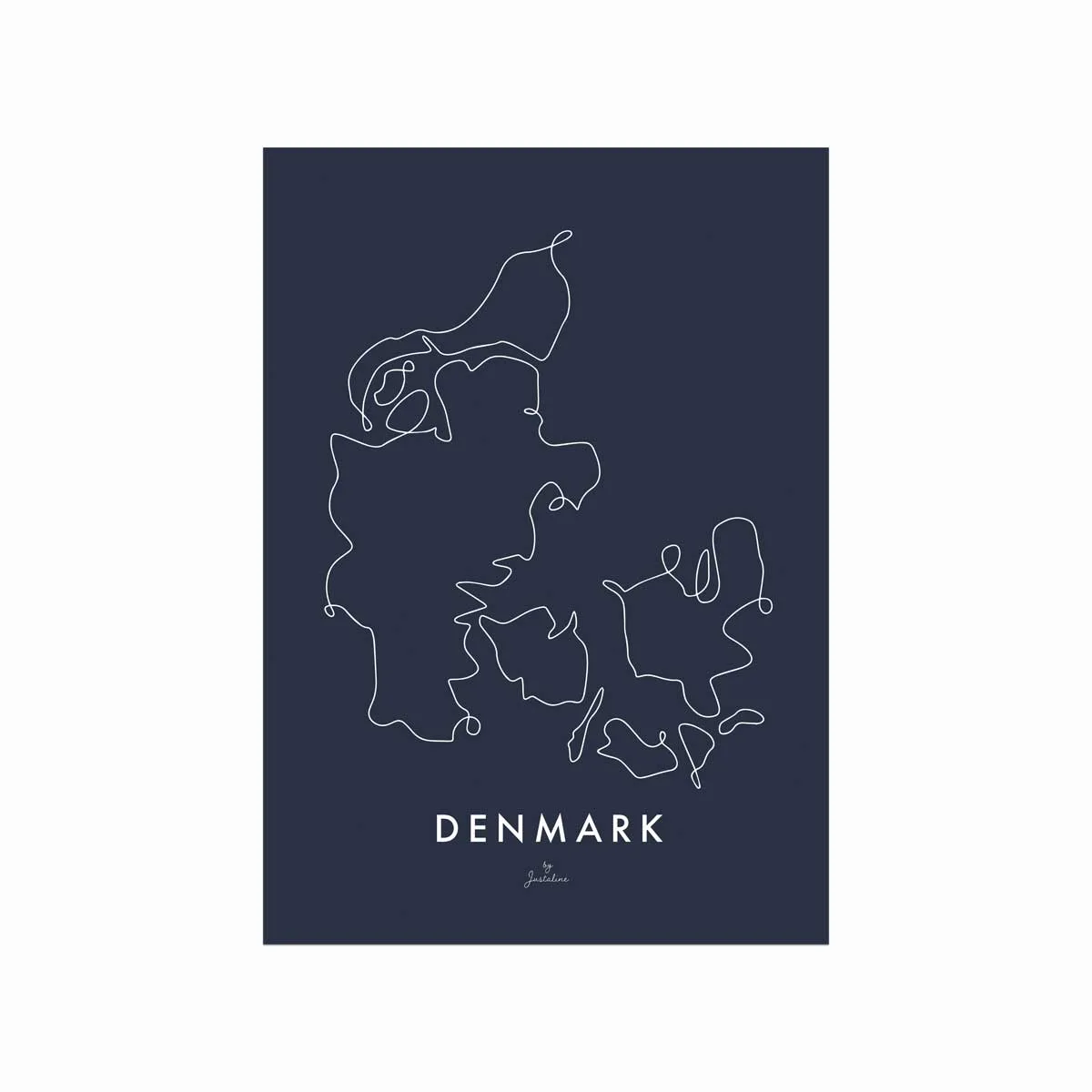 Minimalistisk Danmark Plakat – Elegant Design til Hjemmet