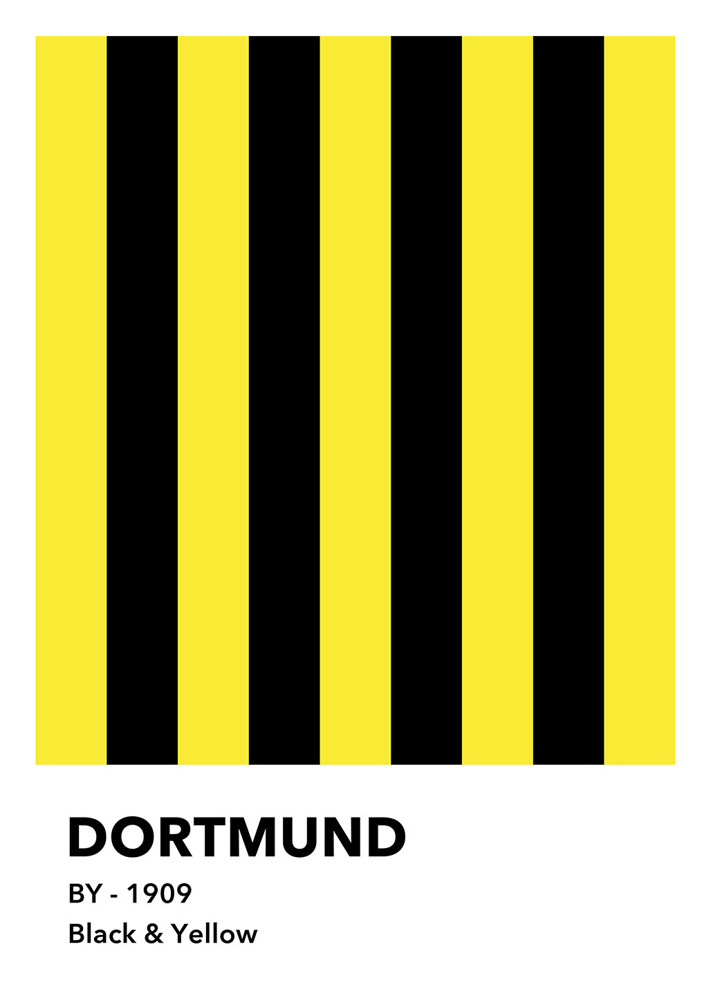 Dortmund - Sort & Gul Kunstværk fra Olé Olé - Unik Dekoration