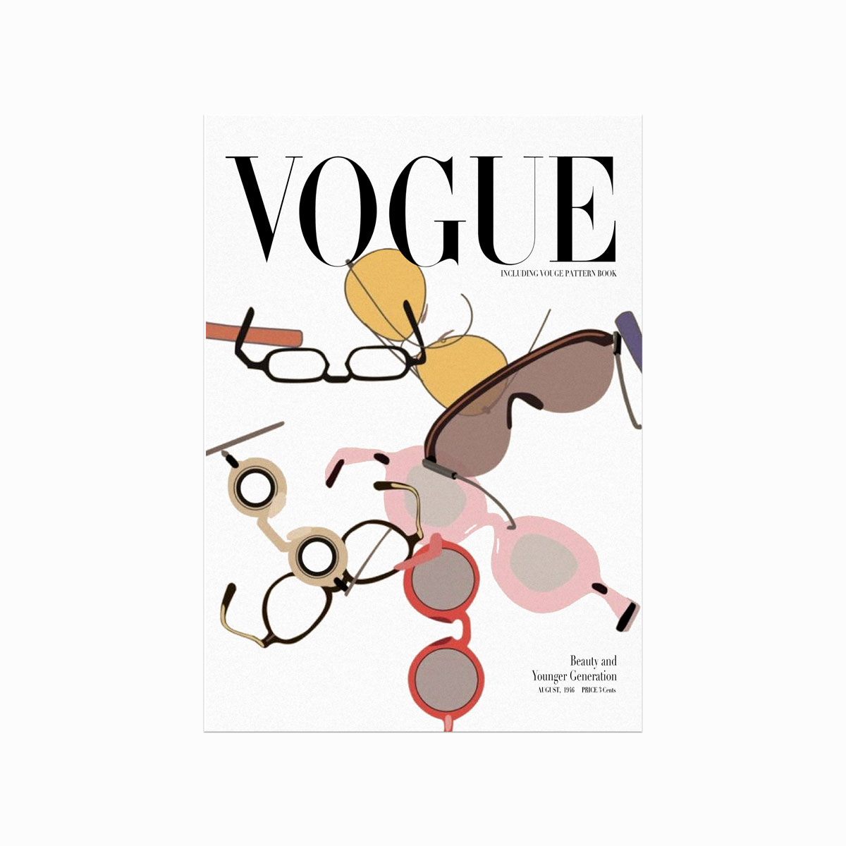 Vogue Plakat: Få Dine Briller På – Elegant Kunst til Dit Hjem