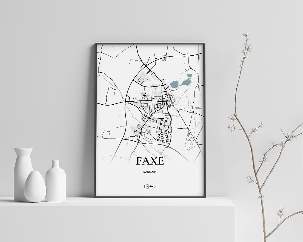 Faxe Bykort Plakat – Minimalistisk Design A4 21x30 cm