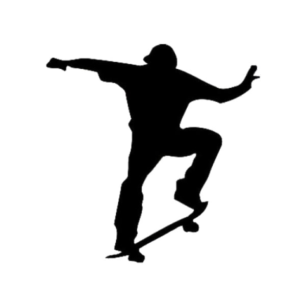Sej Skater Wallsticker i Sort/Hvid til Drengeværelset