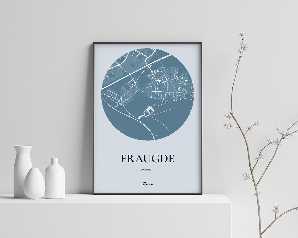 Elegant Havblå Plakat 50x70 cm – Ideel til Indretning