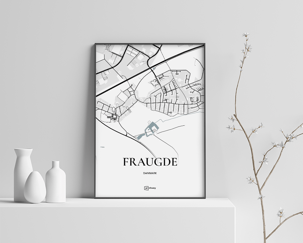 Fraugde Bykort Plakat – Minimalistisk Elegance 70x100 cm