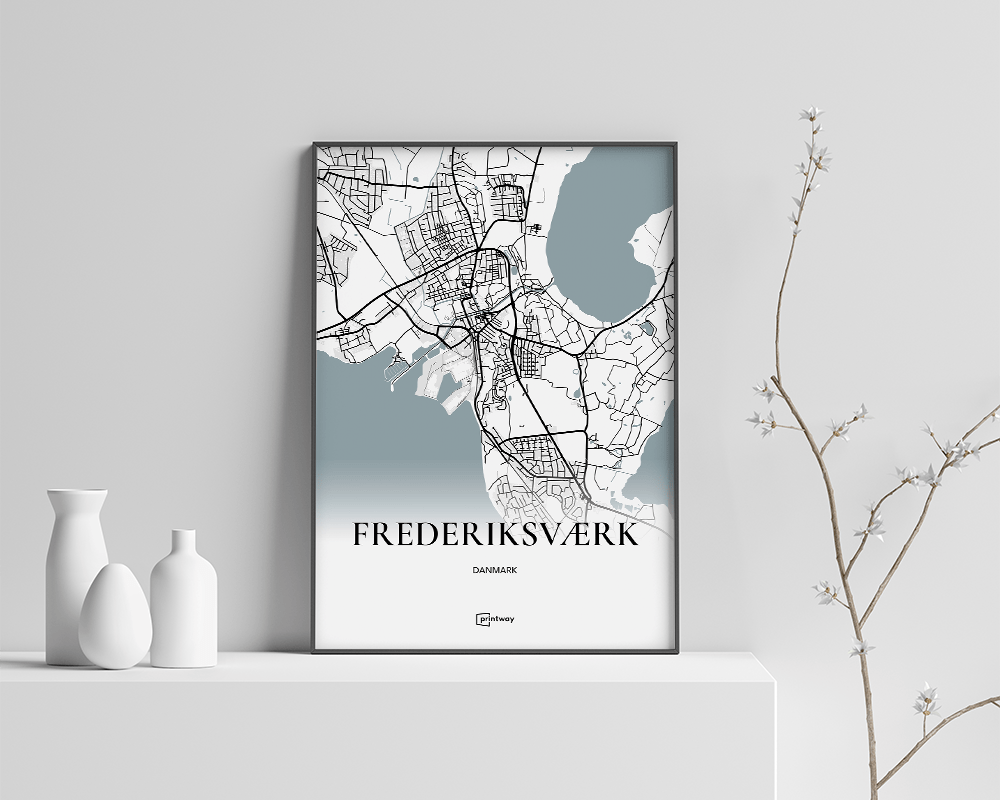 Frederiksværk Plakat - Minimalistisk Design 70x100 cm
