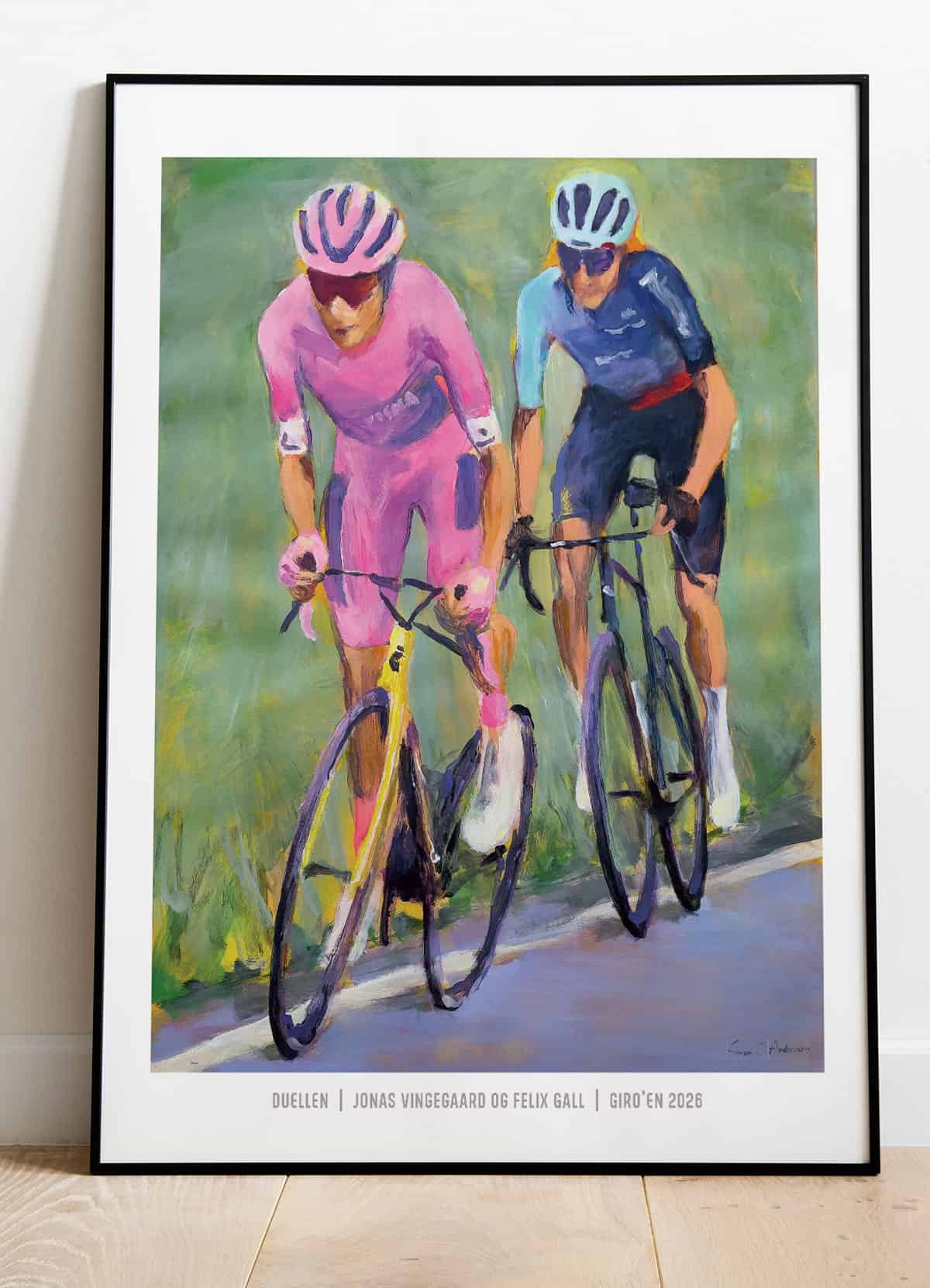 Giro Italia-plakat Duellen Jonas Vingegaard Og Felix Gall 21 29 A4 Kr 199 -
