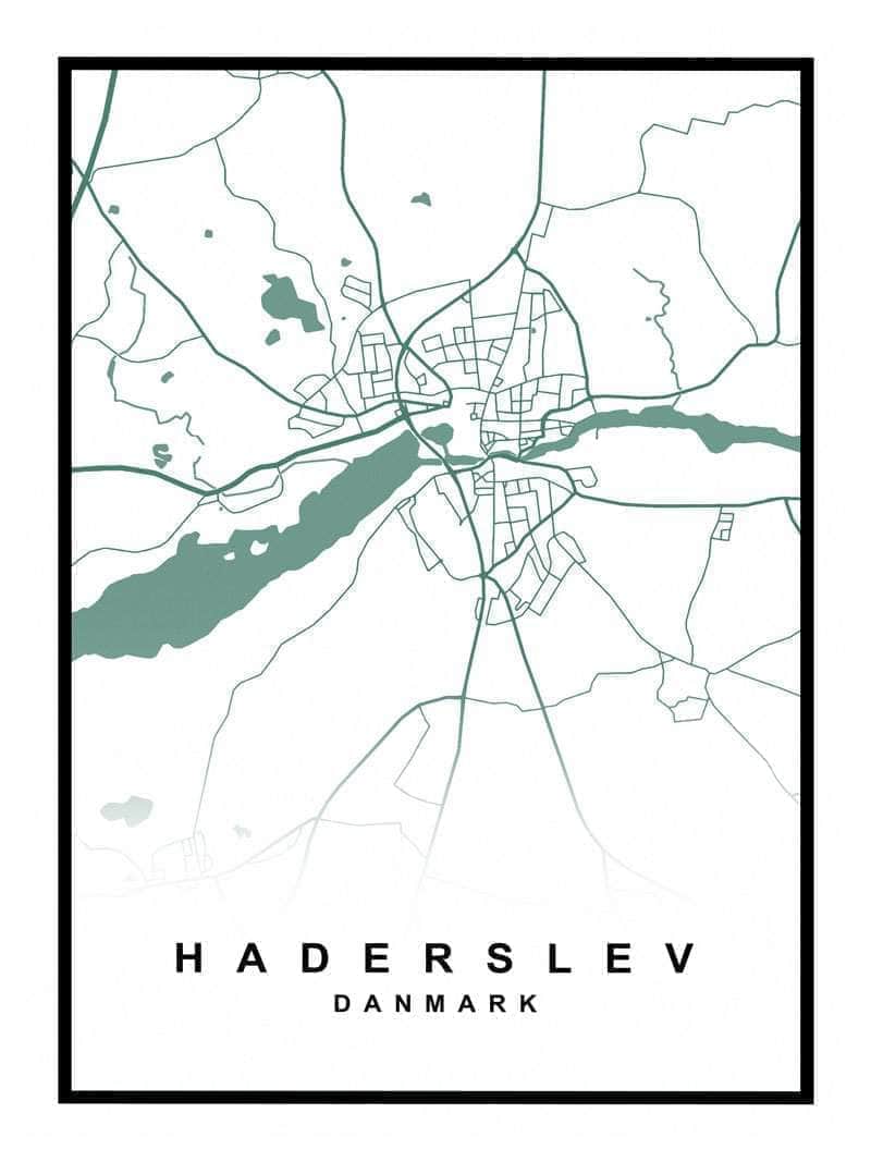 Haderslev Plakat – Detaljeret Kort over Haderslev By