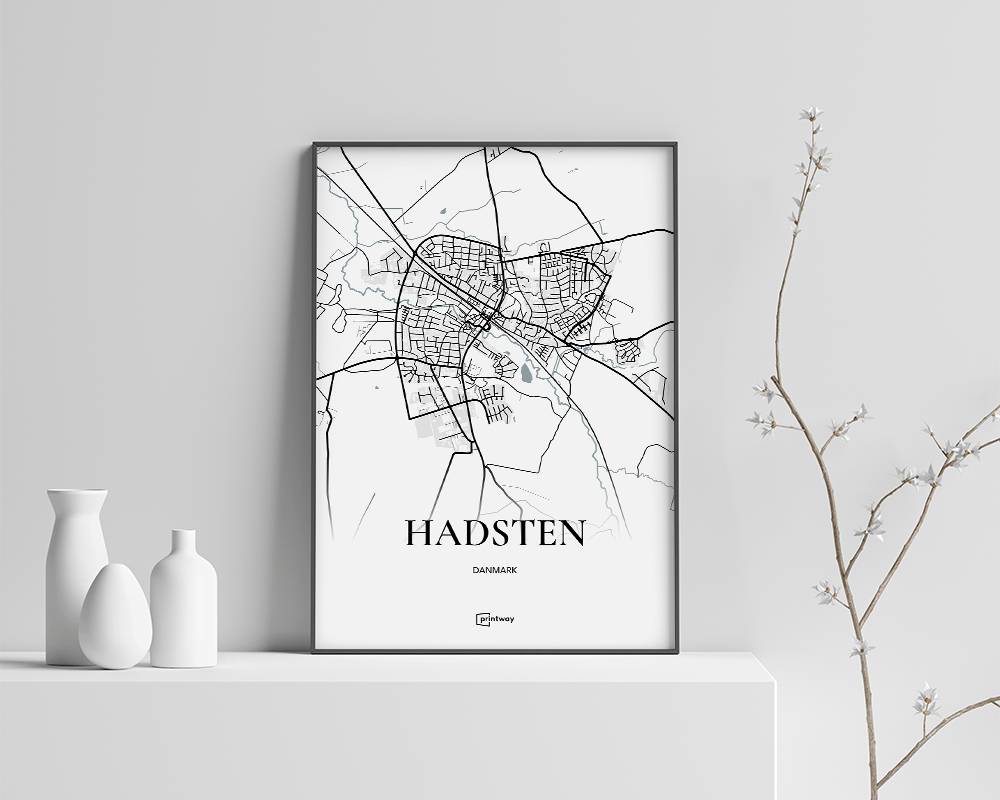Hadsten Bykort Plakat – Elegant Design til Dit Hjem