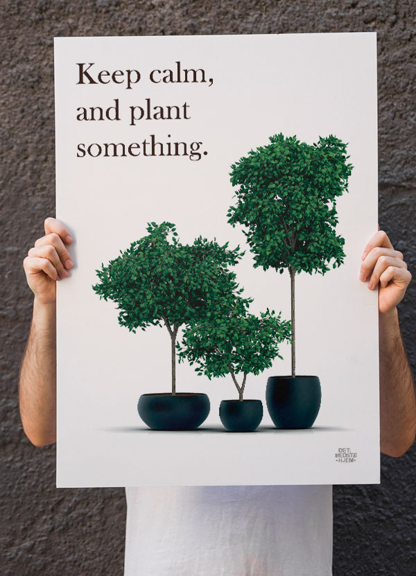 Haveplakat: "Hold roen og plant noget" – Inspirér dit hjem!
