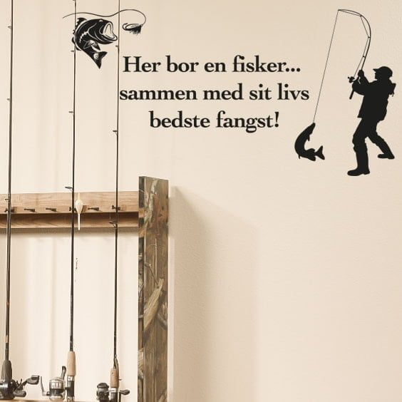 Vægklistermærke til Fiskeren – Ideelt for Fiskeentusiaster!