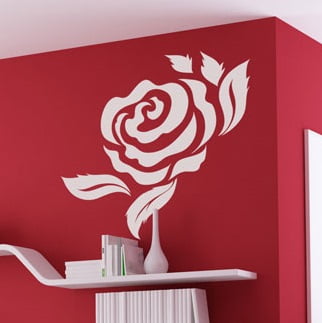 Elegant Hvid Rose Vægklistermærke – Fantastisk Tilbud!