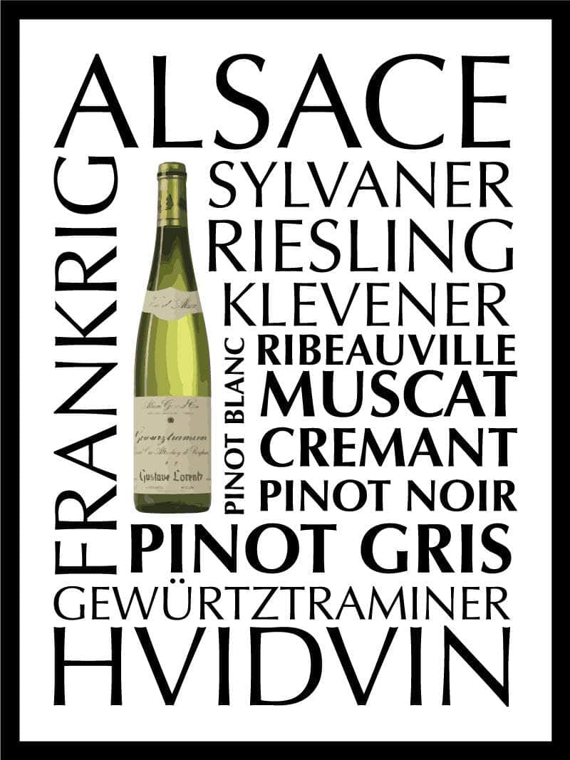 Hvidvinsplakat fra Alsace – Perfekt til vinelskere!