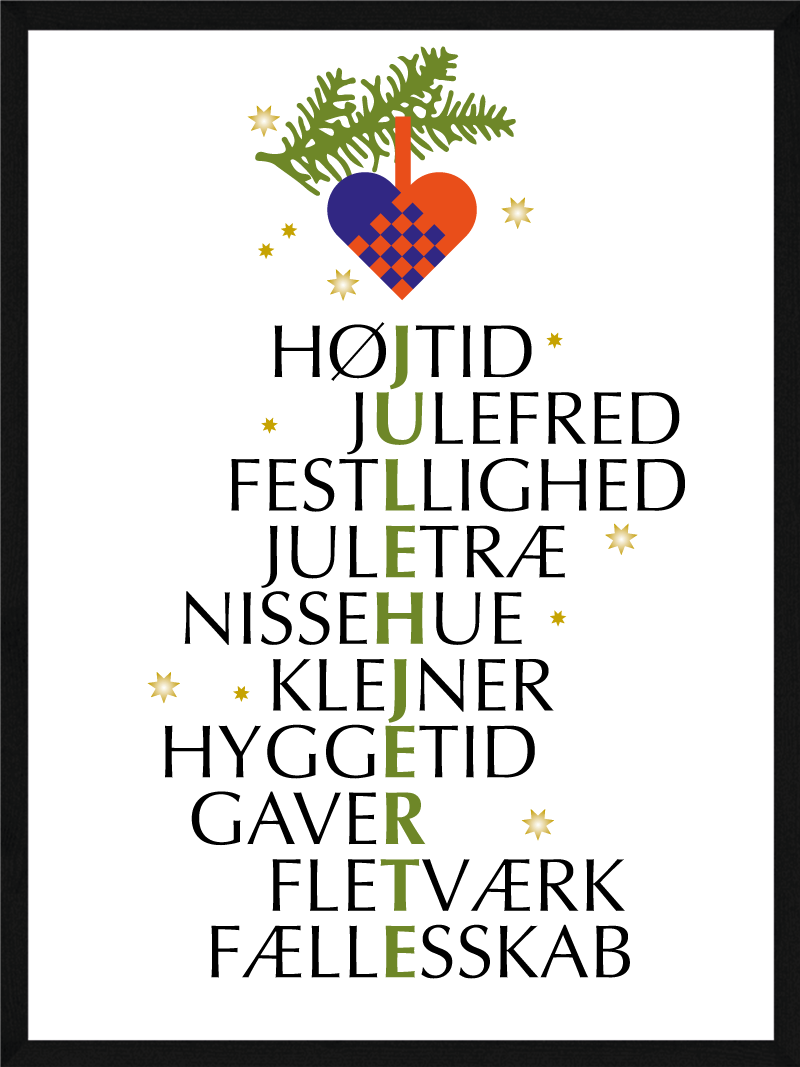 Julehjerte Plakat - Skab Julestemning i Dit Hjem!